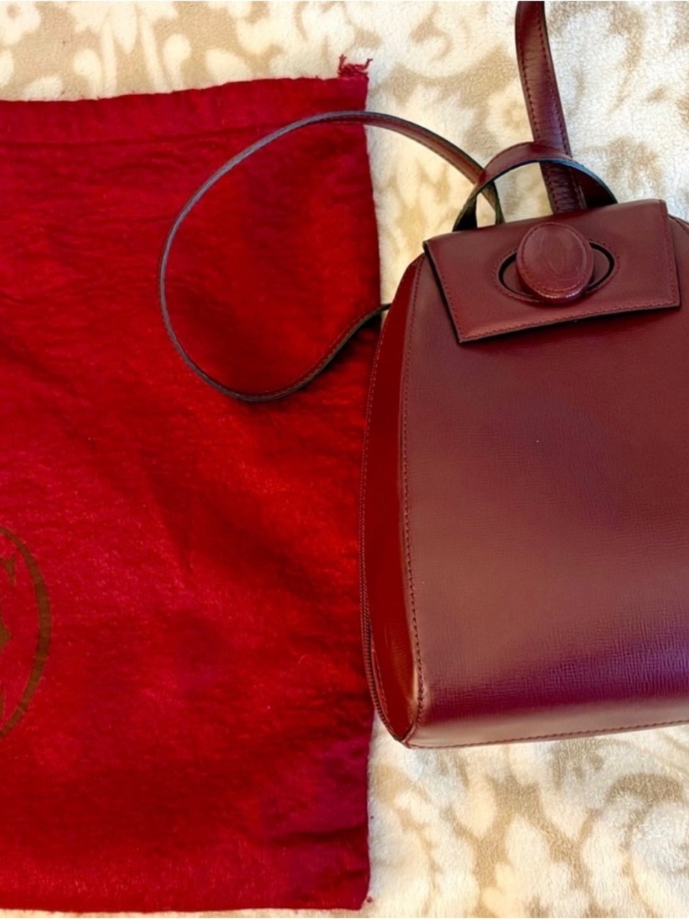 Cartier Deep Burgundy Leather Mini Backpack